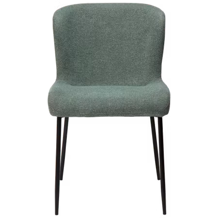 GLAM stol – Pebble grön bouclétyg, svarta ben | DAN-FORM