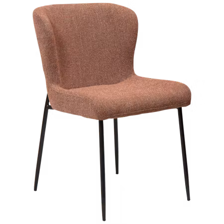 GLAM stol – Pebble rød bouclétyg, svarta ben | DAN-FORM