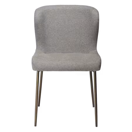GLAM stol – Pebble jordbrun bouclétyg, antik mässing ben | DAN-FORM