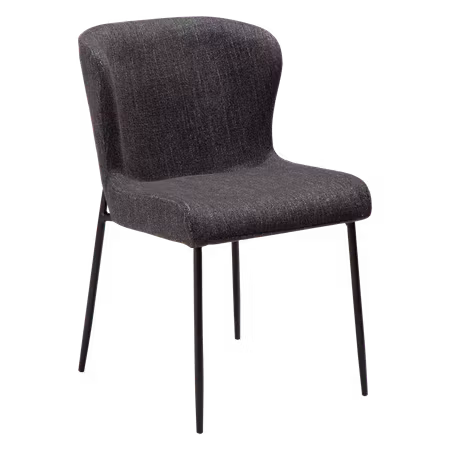 GLAM stol – Raven svart bouclétyg, svarta ben | DAN-FORM