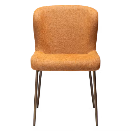 GLAM stol – Pumpkin spice bouclétyg, antik mässing ben | DAN-FORM
