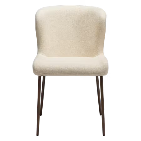 GLAM stol – Frosted almond bouclétyg, antik mässing ben | DAN-FORM