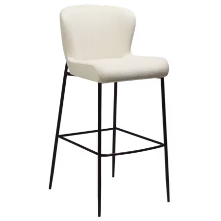 GLAM barstol (sitthöjd: 78 cm) – Simply beige bouclétyg, svarta ben | DAN-FORM