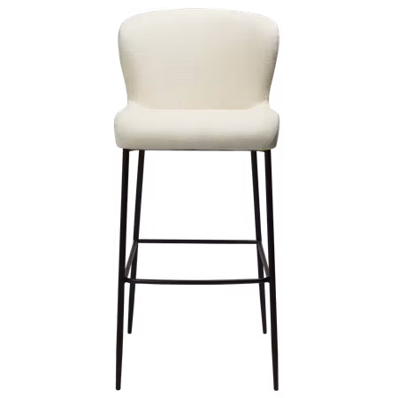 GLAM barstol (sitthöjd: 78 cm) – Simply beige bouclétyg, svarta ben | DAN-FORM