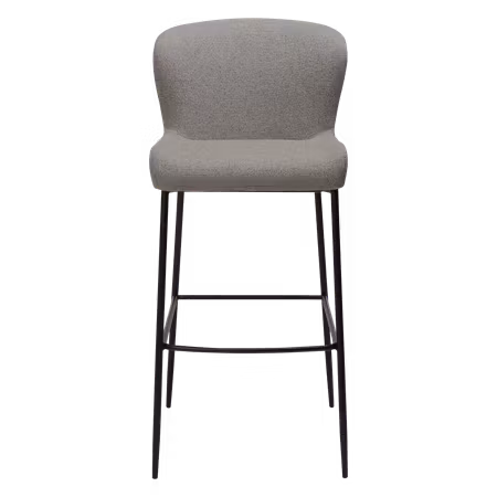 GLAM barstol (sitthöjd: 78 cm) – Pebble jordbrun bouclétyg, svarta ben | DAN-FORM