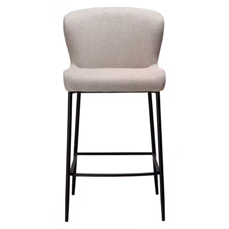GLAM barstol för köksbänk (sitthöjd: 67 cm) – Cashmere bouclétyg, svarta ben | DAN-FORM