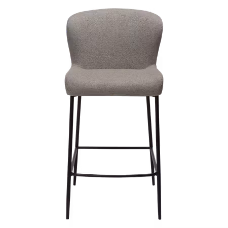 GLAM barstol för köksbänk (sitthöjd: 67 cm) – Pebble jordbrun bouclétyg, svarta ben | DAN-FORM