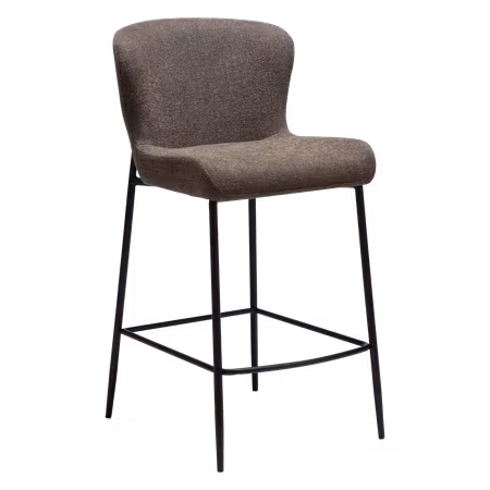 GLAM barstol för köksbänk (sitthöjd: 67 cm) – Major brun bouclétyg, svarta ben | DAN-FORM