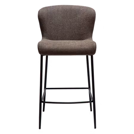 GLAM barstol för köksbänk (sitthöjd: 67 cm) – Major brun bouclétyg, svarta ben | DAN-FORM