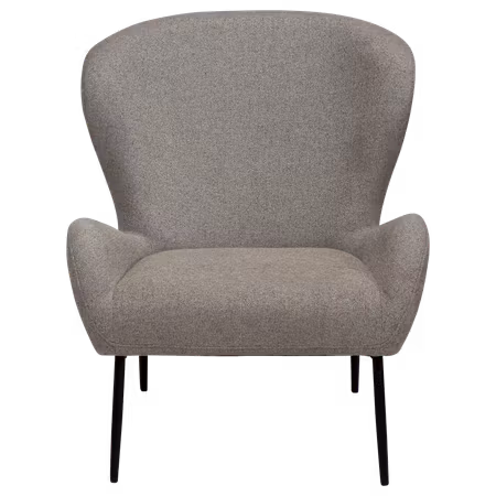 GLAM loungestol, låg rygg – Pebble jordbrun bouclétyg, svarta ben | DAN-FORM