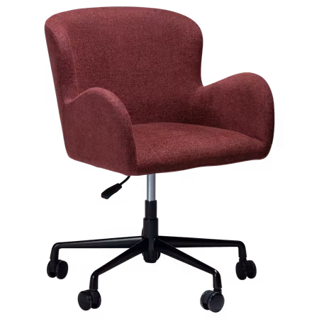 GLAM kontorsstol med arm – Merlot bouclé, svart base | DAN-FORM