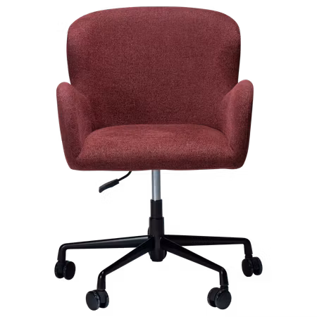 GLAM kontorsstol med arm – Merlot bouclé, svart base | DAN-FORM