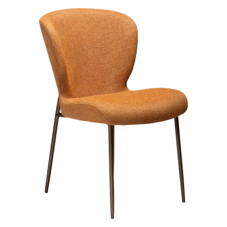 GLORY stol – Pumpkin spice bouclétyg, antik mässing ben | DAN-FORM