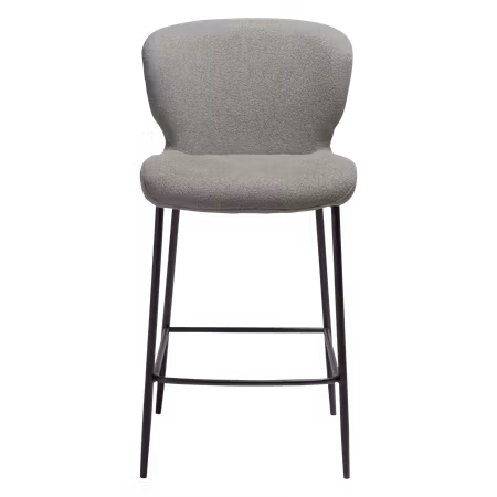 GLORY barstol för köksbänk (sitthöjd: 67 cm) – Pebble jordbrun bouclétyg, svarta ben | DAN-FORM