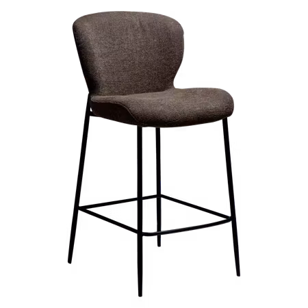 GLORY barstol för köksbänk (sitthöjd: 67 cm) – Major brun bouclétyg, svarta ben | DAN-FORM