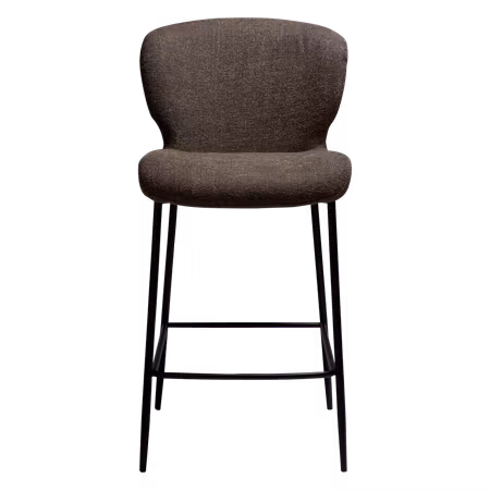 GLORY barstol för köksbänk (sitthöjd: 67 cm) – Major brun bouclétyg, svarta ben | DAN-FORM