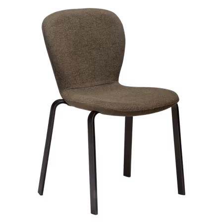 HEAP stol – mörk olivgrön bouclétyg, antik tennfinish ben | DAN-FORM