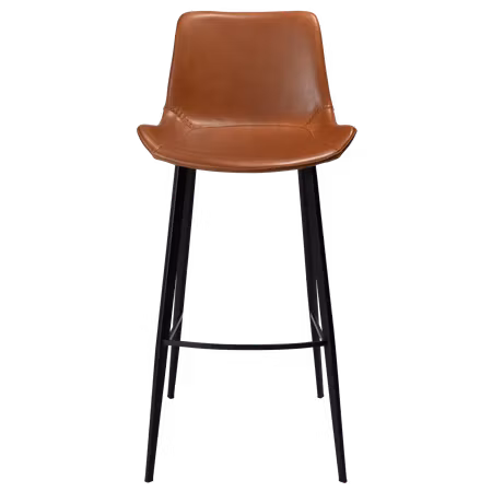 HYPE barstol (sitthöjd: 75 cm) – Vintage ljusbrun konstläder, svarta ben | DAN-FORM
