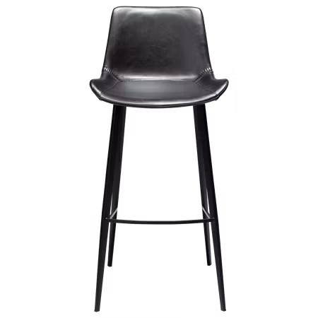 HYPE barstol (sitthöjd: 75 cm) – Vintage svart konstläder, svarta ben | DAN-FORM