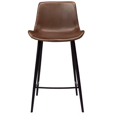 HYPE barstol för köksbänk (sitthöjd: 65 cm) – Vintage cocoa konstläder, svarta ben | DAN-FORM
