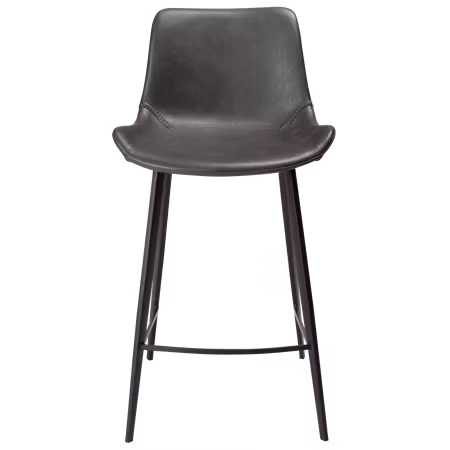 HYPE barstol för köksbänk (sitthöjd: 65 cm) – Vintage grå konstläder, svarta ben | DAN-FORM