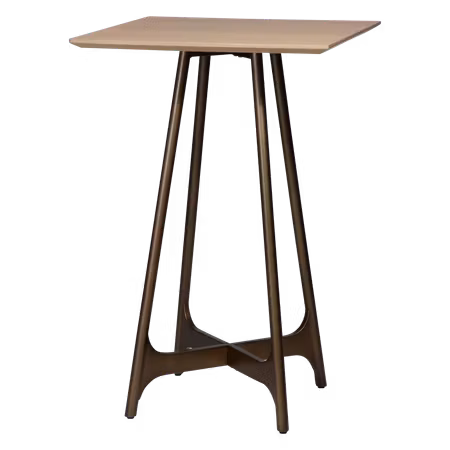 OOID barbordsskiva (70 x 70 cm) – vitlaserad ekfaner | DAN-FORM