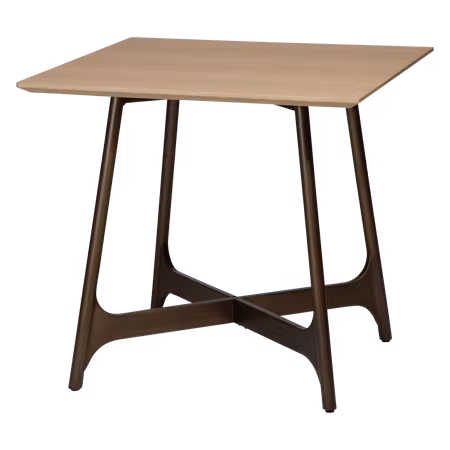 OOID cafébordsskiva (80 x 80 cm) – vitlaserad ekfaner | DAN-FORM
