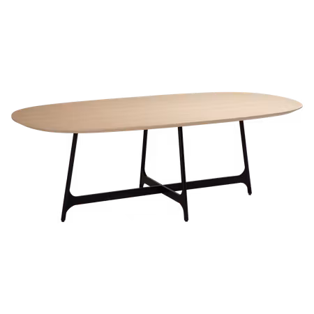OOID oval bordsskiva (110 x 220 cm) – vitlaserad ekfaner | DAN-FORM