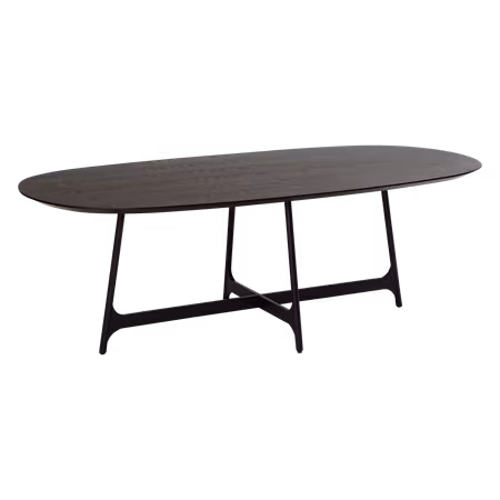 OOID oval bordsskiva (110 x 220 cm) – svartbetsad askfaner | DAN-FORM