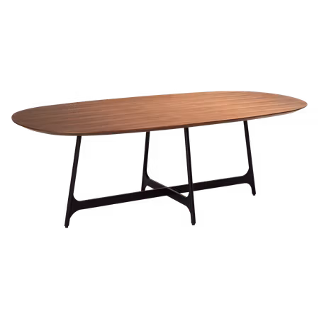OOID oval bordsskiva (110 x 220 cm) – valnötsfaner hyllplan | DAN-FORM