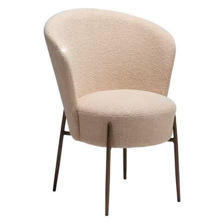 ORBIT stol – Frosted almond RPES, antik mässing ben | DAN-FORM