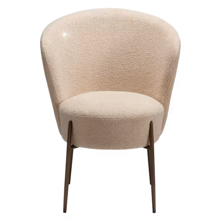 ORBIT stol – Frosted almond RPES, antik mässing ben | DAN-FORM