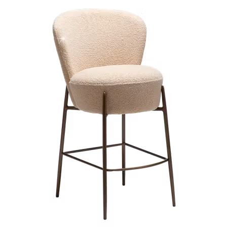 ORBIT barstol för köksbänk (sitthöjd: 68 cm) – Frosted almond RPES, antik mässing ben | DAN-FORM
