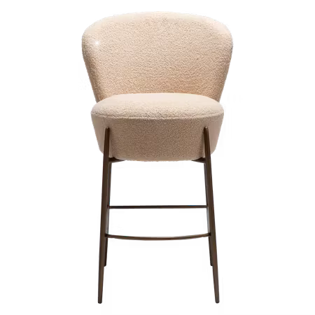 ORBIT barstol för köksbänk (sitthöjd: 68 cm) – Frosted almond RPES, antik mässing ben | DAN-FORM