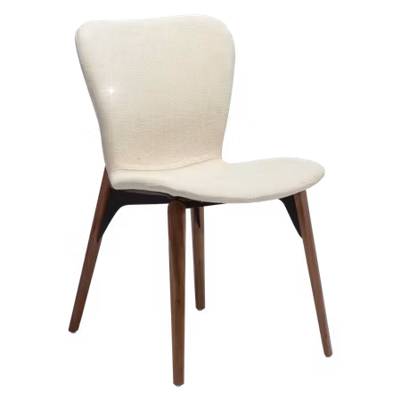 PARAGON stol – Frosted almond bouclétyg, valnød ben | DAN-FORM