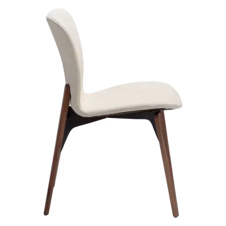 PARAGON stol – Frosted almond bouclétyg, valnød ben | DAN-FORM