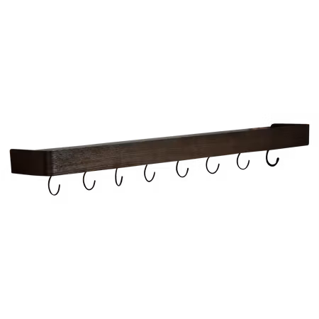 PROTOPIA väggförvaring, stor (21 x 120 cm) – mockabetsad askfaner, 9 svarta krokar | DAN-FORM