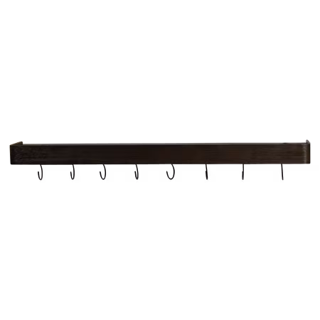 PROTOPIA väggförvaring, stor (21 x 120 cm) – mockabetsad askfaner, 9 svarta krokar | DAN-FORM