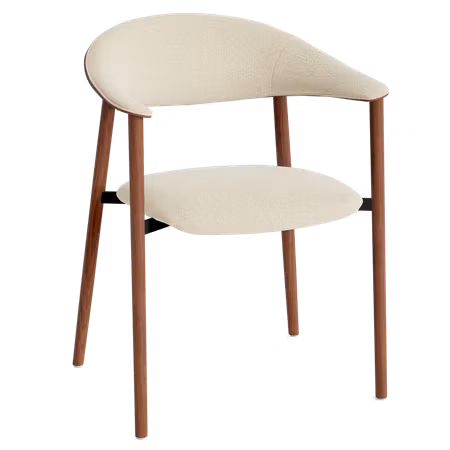 RAVISH karmstol – Simply beige bouclétyg, valnød | DAN-FORM