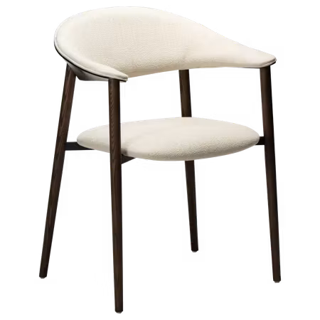 RAVISH karmstol – Simply beige bouclétyg, moccabejdsede askeben | DAN-FORM