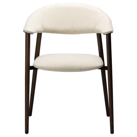 RAVISH karmstol – Simply beige bouclétyg, moccabejdsede askeben | DAN-FORM