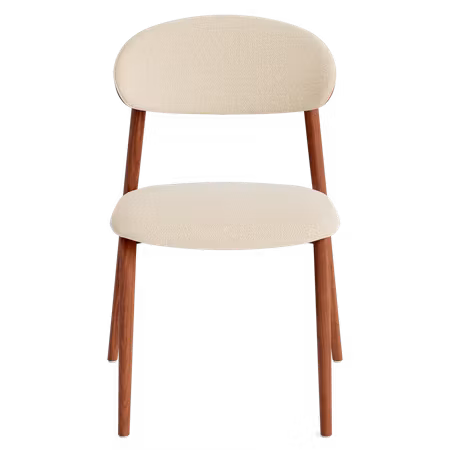 RAVISH stol – Simply beige bouclétyg, valnød | DAN-FORM