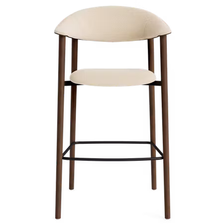 RAVISH barstol (sitthöjd: 77 cm) – Simply beige bouclétyg, moccabejdsede askeben | DAN-FORM