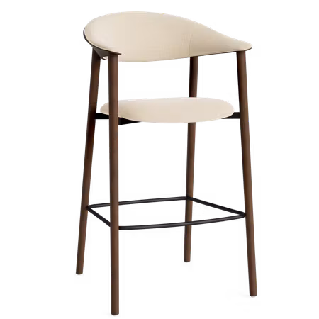 RAVISH barstol (sitthöjd: 77 cm) – Simply beige bouclétyg, moccabejdsede askeben | DAN-FORM