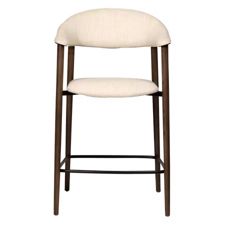 RAVISH barstol för köksbänk (sitthöjd: 67 cm) – Simply beige bouclétyg, moccabejdsede askeben | DAN-FORM