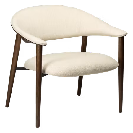 RAVISH loungestol – Simply beige bouclétyg, moccabejdsede askeben | DAN-FORM