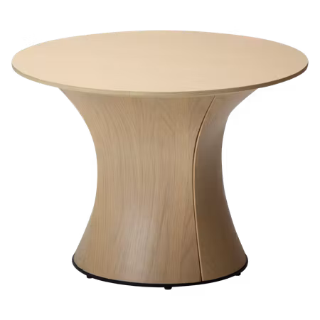 ROOT sidobord, rund (Ø60 cm) – vitlaserad ekfaner | DAN-FORM