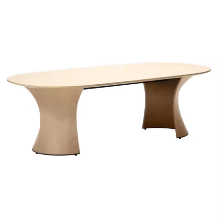 ROOT soffbord, oval (65x130 cm) – vitlaserad ekfaner | DAN-FORM
