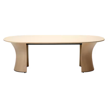 ROOT soffbord, oval (65x130 cm) – vitlaserad ekfaner | DAN-FORM