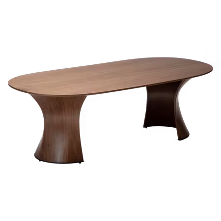 ROOT soffbord, oval (65x130 cm) – valnötsfaner | DAN-FORM